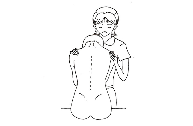 麻酔時の姿勢のイラスト